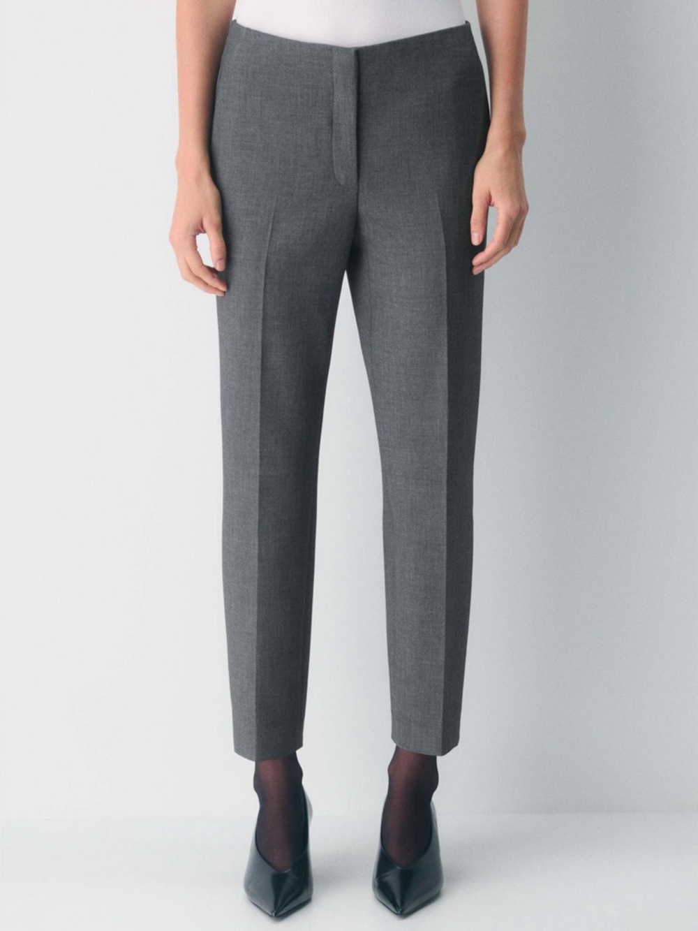 Aritzia Babaton Markova Tapered Ankle Pants Heather Charcoal Grey Size 4